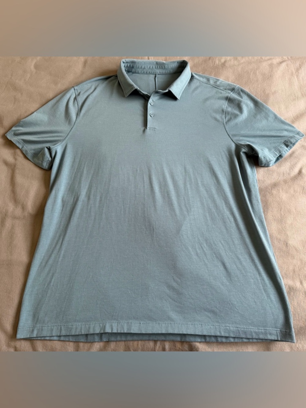 Lululemon Evolution Polo Shirt Mens Large Blue Solid Performance Golf Stretch
